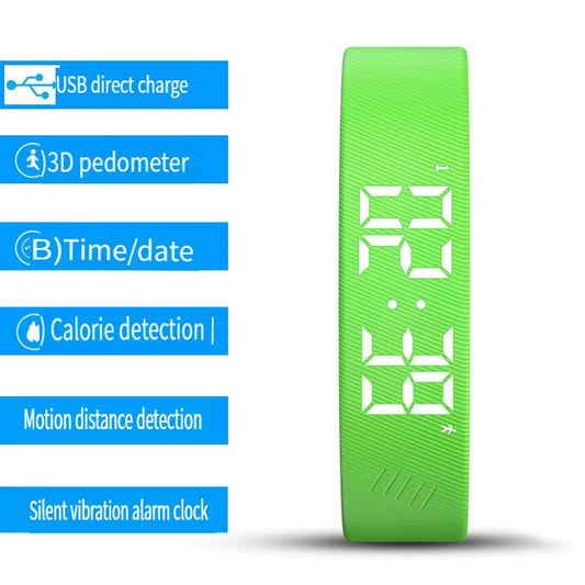 Smart Bracelet LED Digital Waterproof Smart Clock Smartband with Running Pedometer Monitor Smart Band Vibration Alarm Reminder