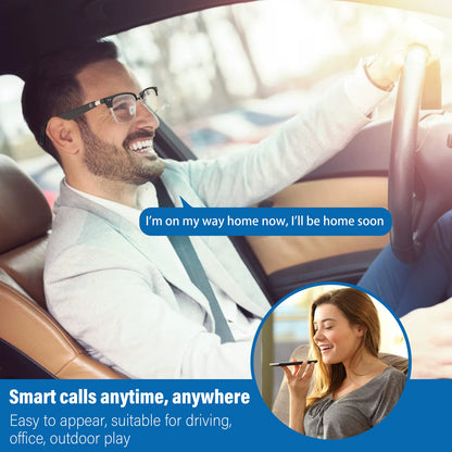 Smart Glasses Bluetooth Glasses Audio Glasses with Speakers Music Glasses, Touch Voice Assistant, Blue Light Lenses