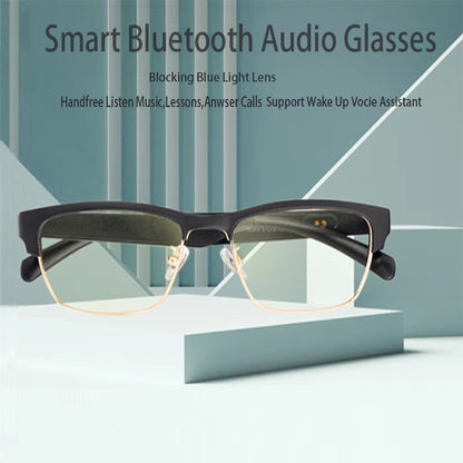 Smart Glasses Bluetooth Glasses Audio Glasses with Speakers Music Glasses, Touch Voice Assistant, Blue Light Lenses