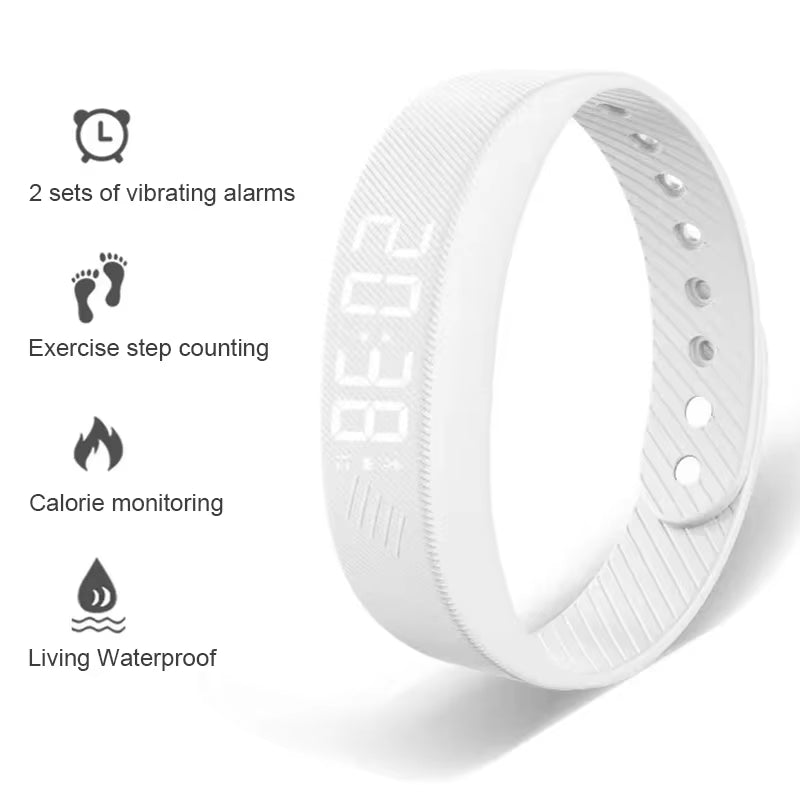 Smart Bracelet LED Digital Waterproof Smart Clock Smartband with Running Pedometer Monitor Smart Band Vibration Alarm Reminder