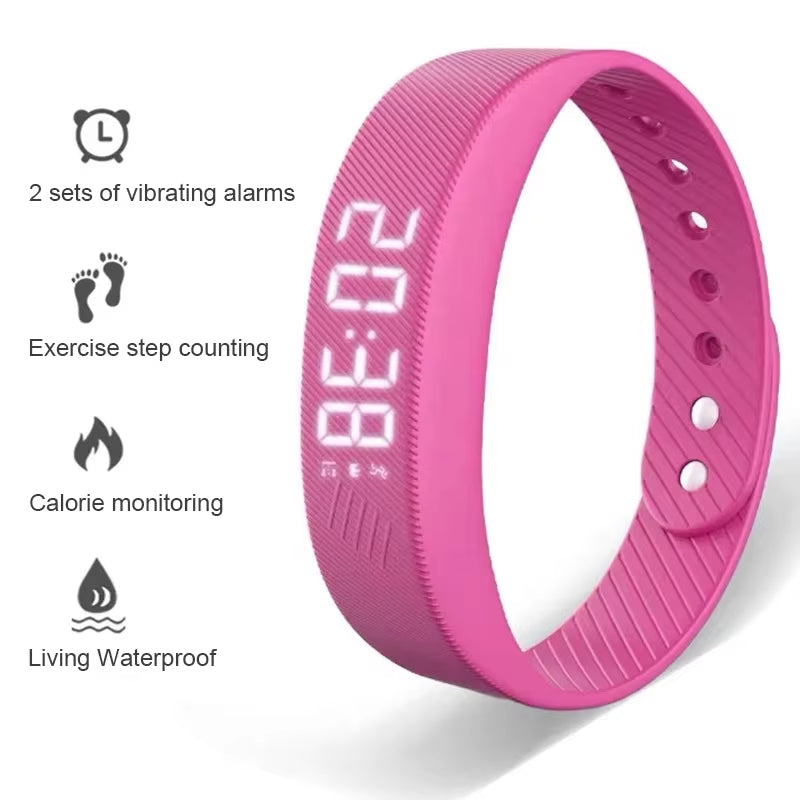 Smart Bracelet LED Digital Waterproof Smart Clock Smartband with Running Pedometer Monitor Smart Band Vibration Alarm Reminder