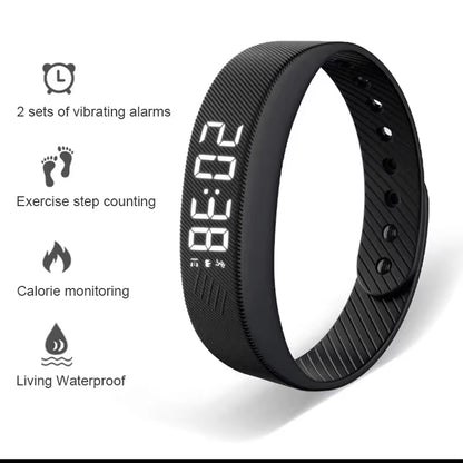 Smart Bracelet LED Digital Waterproof Smart Clock Smartband with Running Pedometer Monitor Smart Band Vibration Alarm Reminder