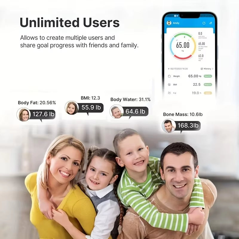 (Top Selling) Smart Weight Scale with Bluetooth Connectivity for Bodymetrics Monitoring