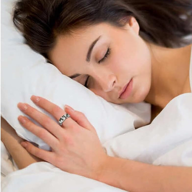 Smart Ring Health Tracker, Sleep Tracker Ring with Heart Rate,Waterproof Fitness Ring for Activity Monitoring/Steps/Distance/Calories,Air Gestures,Up to 7Day Battery,For Ios Android(Stylish Silver#12)