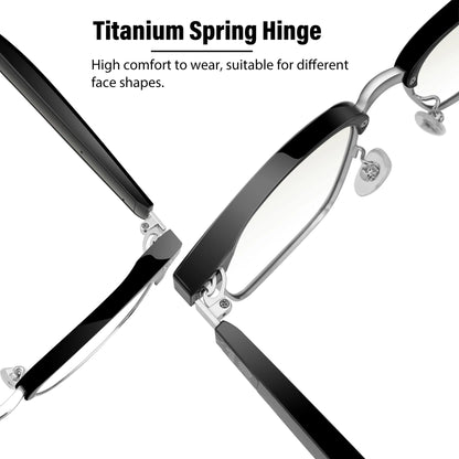 Smart Glasses Bluetooth Glasses Audio Glasses with Speakers Music Glasses, Touch Voice Assistant, Blue Light Lenses