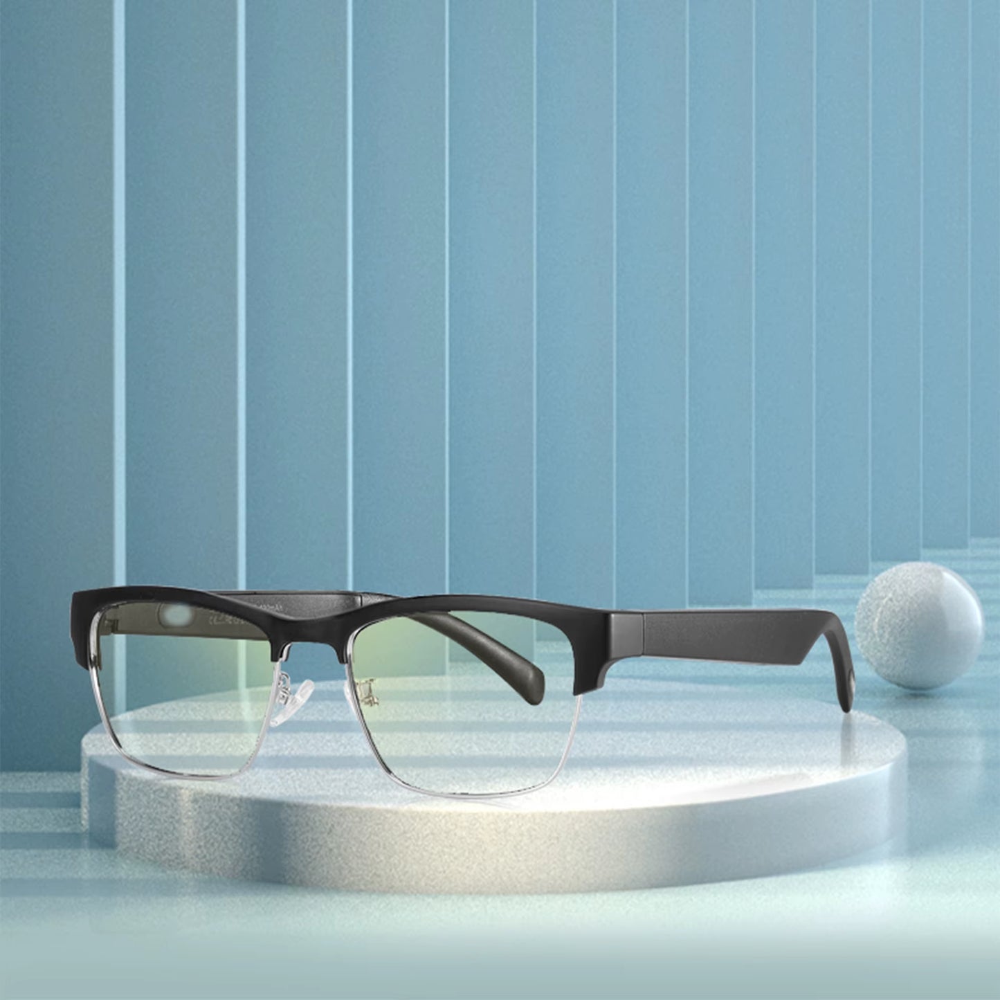 Smart Glasses Bluetooth Glasses Audio Glasses with Speakers Music Glasses, Touch Voice Assistant, Blue Light Lenses