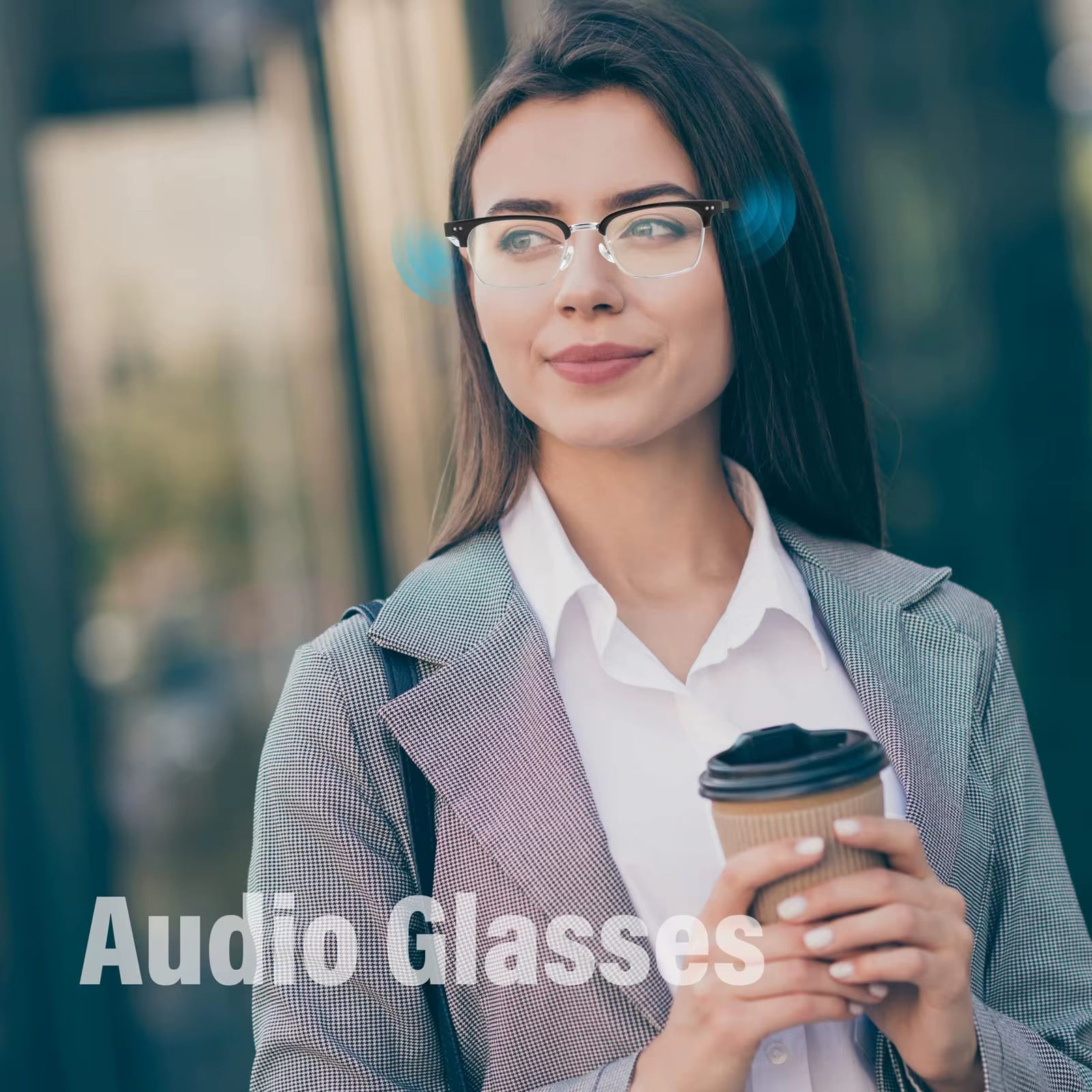 Smart Glasses Bluetooth Glasses Audio Glasses with Speakers Music Glasses, Touch Voice Assistant, Blue Light Lenses
